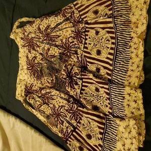 Vintage bohemian tiki wrap skirt